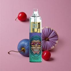 RandM Fumot Tornado 7000 Puffs Bleu Framboise Cerise avec 14 ML E-liquide et Air-Adjustable