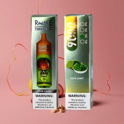 RandM Fumot Tornado 9000 Puffs Bonbon Acidulé Affichage RGB Élégant et 54 Saveurs