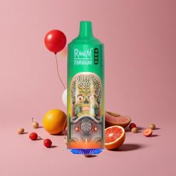 RandM Fumot Tornado 9000 Puffs Bonbon Arc-en-Ciel avec Affichage RGB Élégant et 18 mL de E-liquide