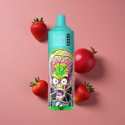 RandM Fumot Tornado 9000 Puffs Fraise Grenade avec 18 mL de E-liquide et Écran RGB Élégant