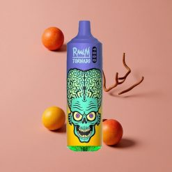 RandM Fumot Tornado 9000 Puffs Mangue Vape Jetable avec 18 mL d'E-liquide et Affichage RGB Élégant