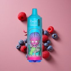 RandM Fumot Tornado 9000 Puffs Myrtille Framboise avec Batterie 850 mAh Rechargeable et Affichage RGB Élégant