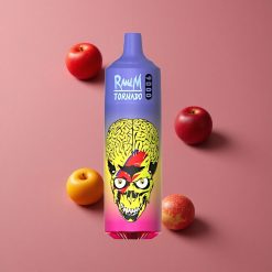 RandM Fumot Tornado 9000 Puffs Skittles (Arcs-en-ciel) avec 18 mL de E-liquide et Affichage RGB Élégant