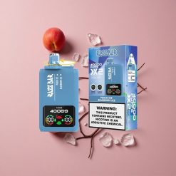 Razz Bar 40000 Puffs Peach Glacé_Myrtille Glacé Affichage Écran Puissant Batterie 650 Mah Port Type-C