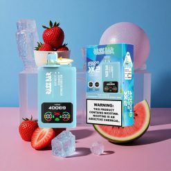 Razz Bar 40000 Puffs Vape Jetable Bleu Framboise Glacée-Fraise Pastèque Chewing-Gum Bulle Affichage Écran Puissance Batterie 650 Mah
