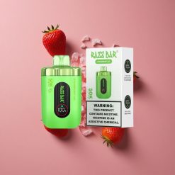 Razz Bar 50K Puffs Fraise Menthe Vape Jetable Bobine Mesh 1.0 Ohm Batterie 650 Mah