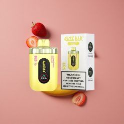 Razz Bar 50K Puffs Vape Jetable Fraise Banane Rechargeable Type-C 2% Nicotine