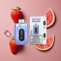 Razz Bar 50K Puffs Vape Jetable Fraise Pastèque Bubble Gum avec Bobine Mesh 1,0 Ohm et Batterie 650 Mah