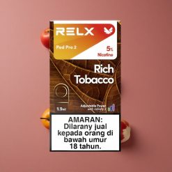 RELX Pod Pro 2 600 Puffs Tabac Riche Capacité : 1,9ml Options d'emballage : 2 pods/pack, 3 pods/pack